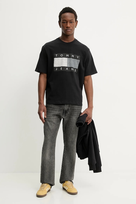 Tommy Jeans t-shirt bawełniany DM0DM22463 czarny SS26