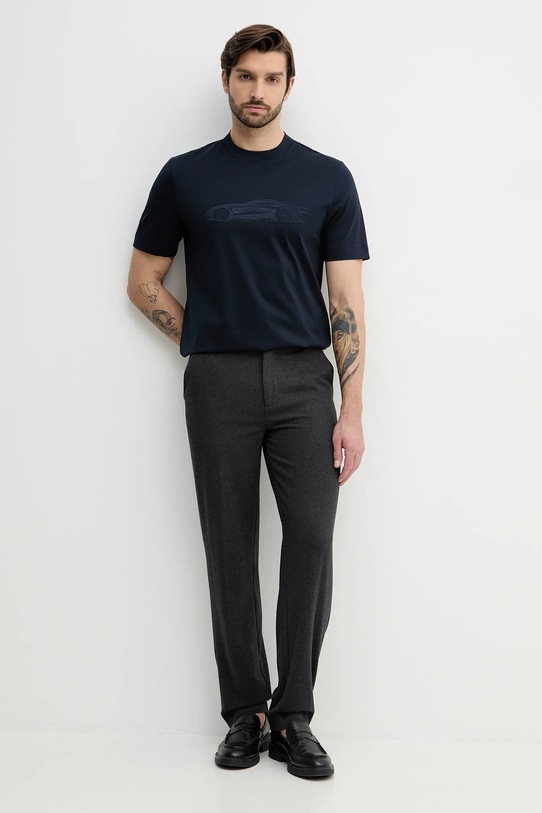 BOSS t-shirt bawełniany C-Taut 242_AM 50555828 granatowy SS26