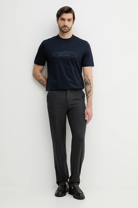 BOSS t-shirt bawełniany C-Taut 242_AM 50555828 granatowy SS26