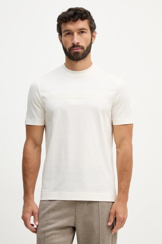 BOSS t-shirt bawełniany C-Thompson 243_AM aplikacja beżowy 50555843