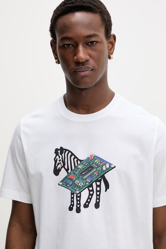 PS Paul Smith t-shirt męski bawełniany biały M2R.011R.VP5801