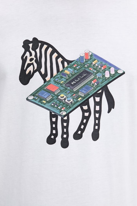 PS Paul Smith t-shirt męski bawełniany M2R.011R.VP5801 biały