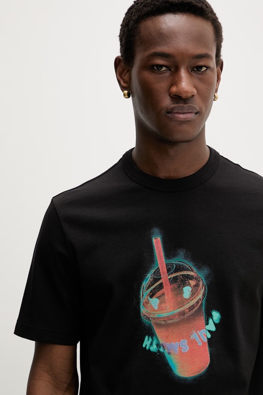 PS Paul Smith t-shirt męski bawełniany czarny M2R.220X.VP5758