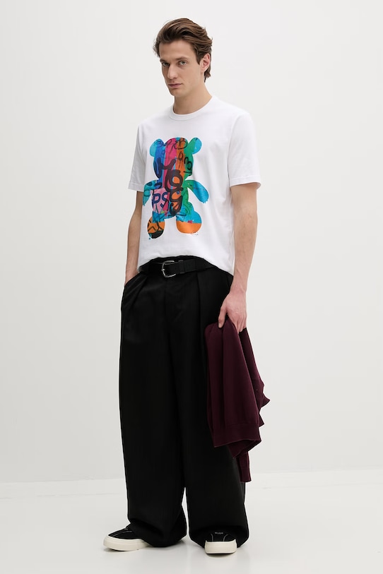 PS Paul Smith t-shirt męski bawełniany M2R.220X.VP5789 biały SS26