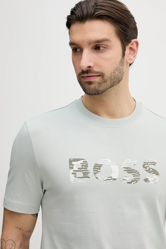 BOSS Orange t-shirt bawełniany Te_Insignia turkusowy 50556009