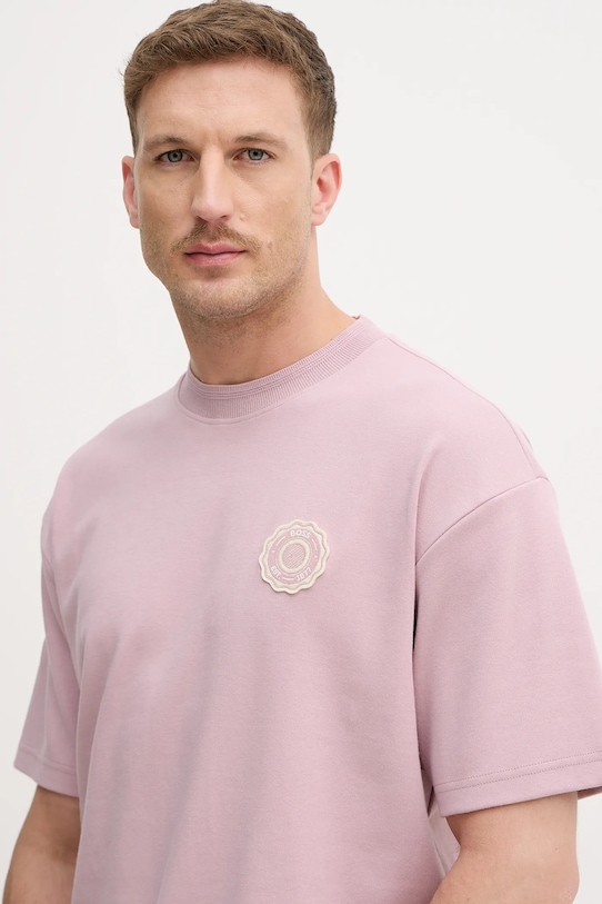 BOSS Orange t-shirt Te_Varsity różowy 50556013