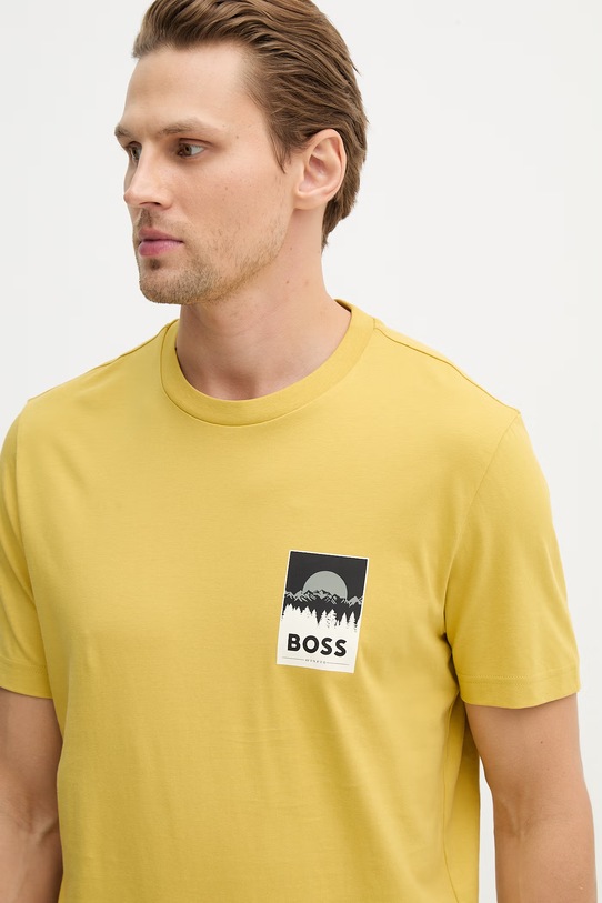 BOSS Orange t-shirt bawełniany Te_Plain żółty 50556023