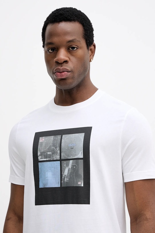 BOSS Orange tricou din bumbac alb 50556024