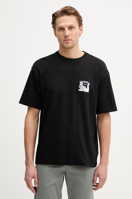 BOSS Orange t-shirt bawełniany Te_Citylights nadruk czarny 50556032