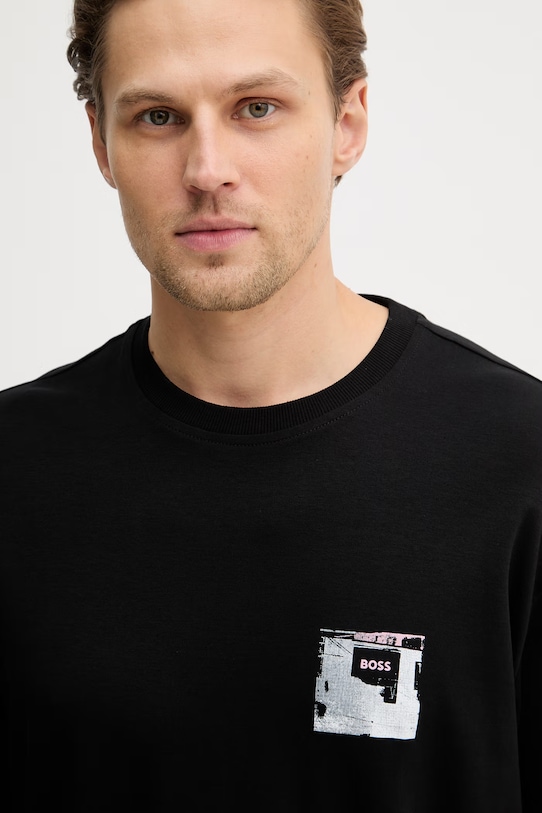 BOSS Orange t-shirt bawełniany Te_Citylights czarny 50556032