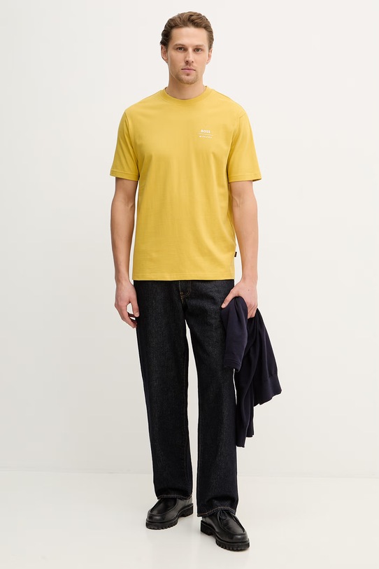 BOSS Orange t-shirt bawełniany Te_BossClub 50556033 żółty SS26