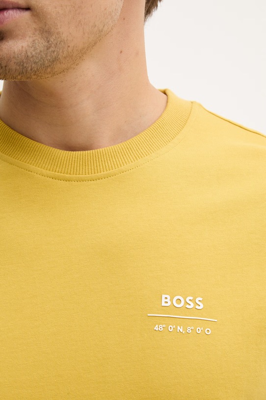 BOSS Orange t-shirt bawełniany Te_BossClub żółty 50556033