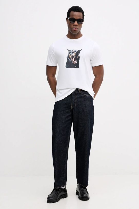 BOSS Orange t-shirt bawełniany 50558965 biały SS26