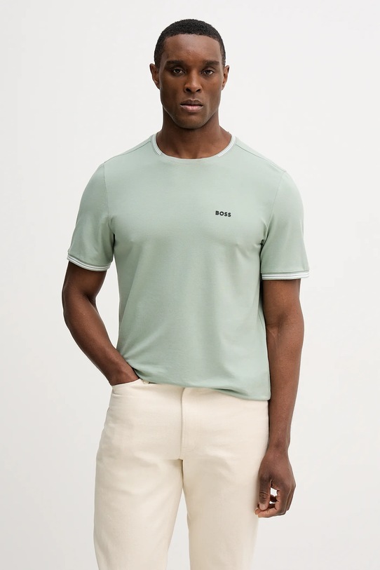 BOSS Green t-shirt Taul z elastanem zielony 50521245