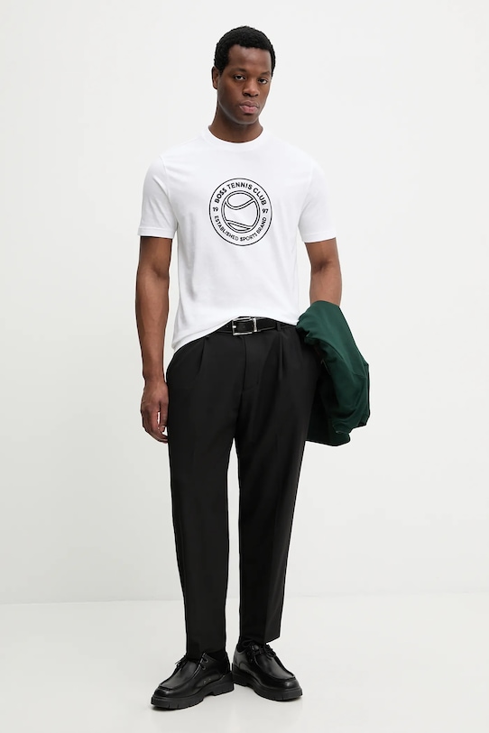 BOSS Green t-shirt bawełniany TS_Join Logo 50553648 biały SS26