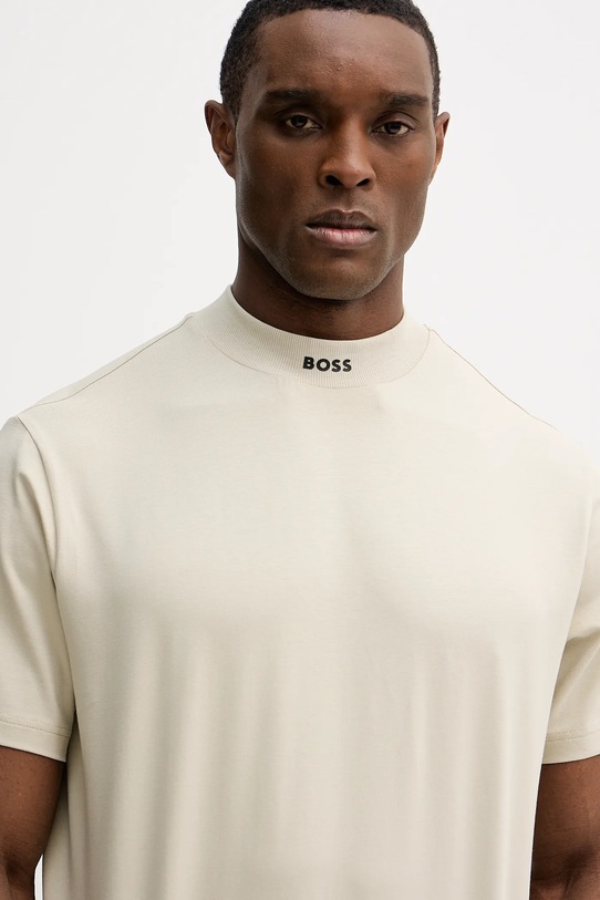 BOSS Green t-shirt Tee Collar beżowy 50555527