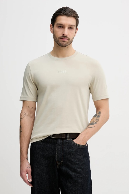 BOSS Green t-shirt TS_Join GRX z elastanem beżowy 50557354