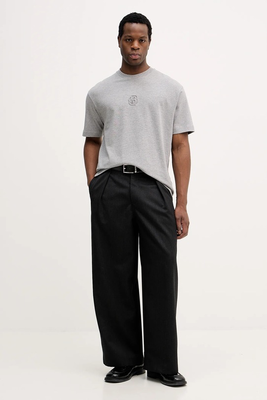 BOSS t-shirt bawełniany 50555106 szary SS26