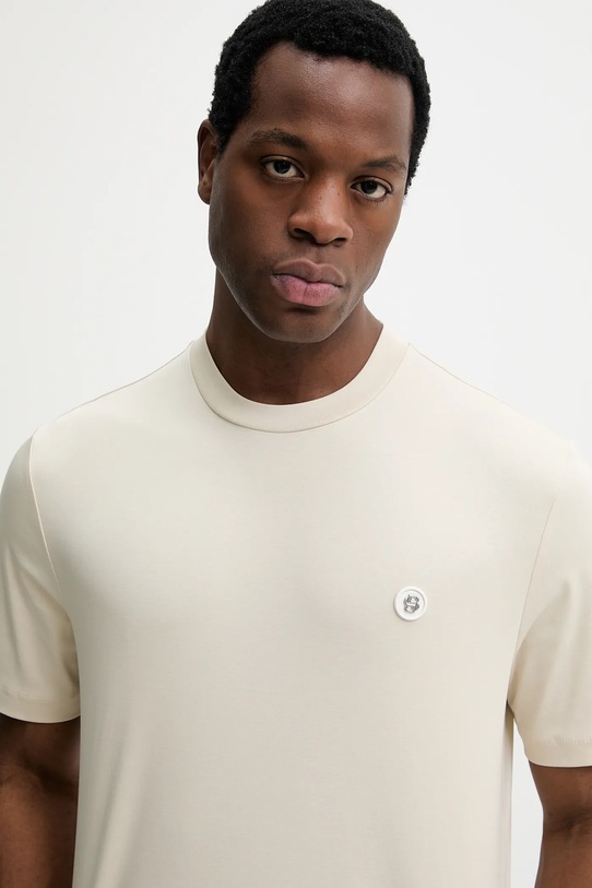 BOSS tricou din bumbac C-Taut 01 bej 50555844