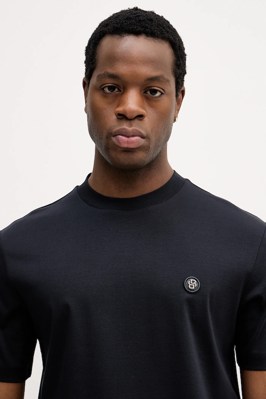 BOSS t-shirt bawełniany granatowy 50555844