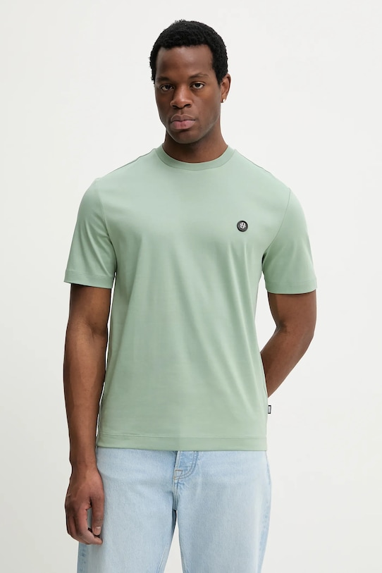 BOSS t-shirt bawełniany C-Taut 01 aplikacja zielony 50555844