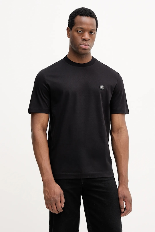 BOSS t-shirt bawełniany aplikacja czarny 50555844