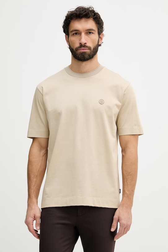 BOSS t-shirt bawełniany bawełna beżowy 50559050