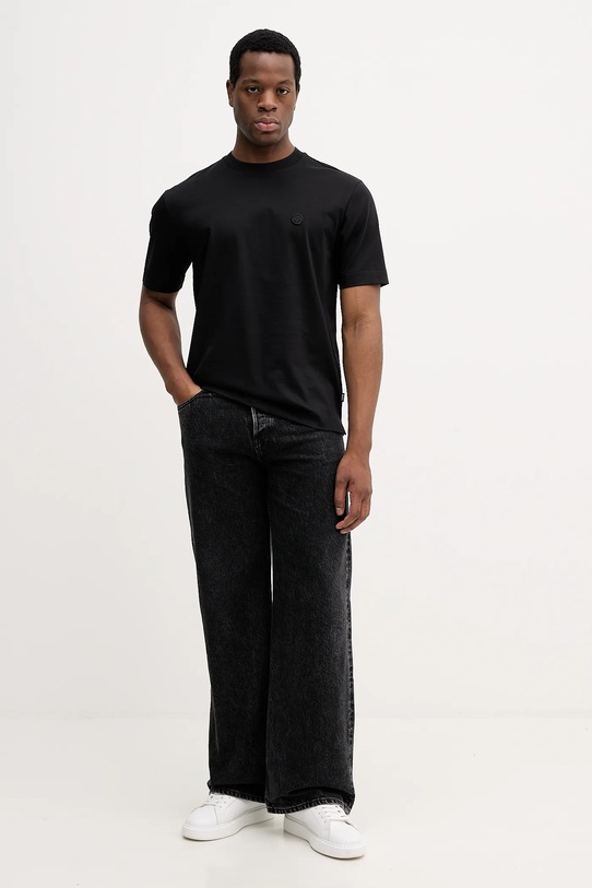 BOSS t-shirt bawełniany 50559050 czarny SS26