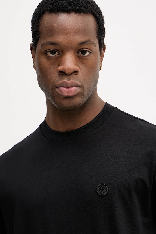 BOSS t-shirt bawełniany czarny 50559050