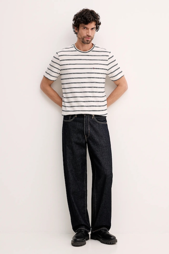 Tommy Hilfiger t-shirt bawełniany MW0MW41378 beżowy SS26