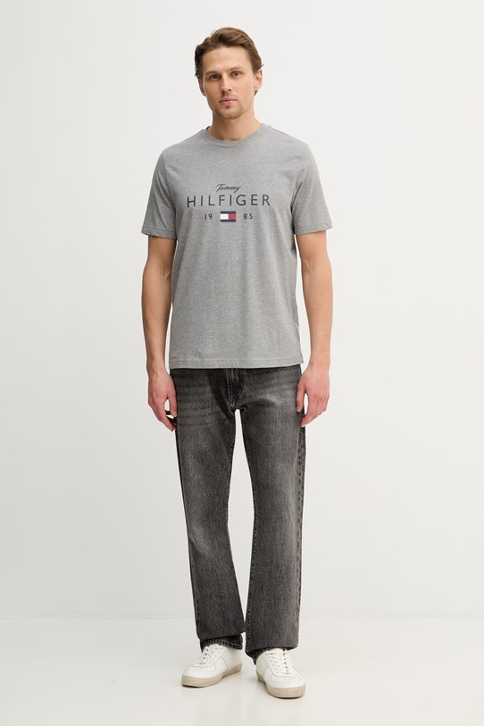 Tommy Hilfiger t-shirt bawełniany MW0MW41455 szary SS26