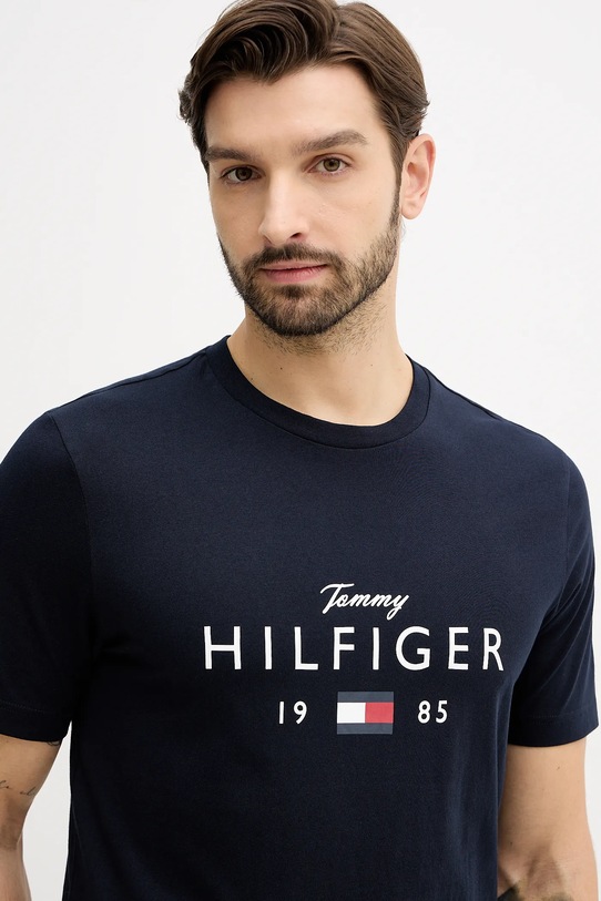 Tommy Hilfiger t-shirt bawełniany granatowy MW0MW41455