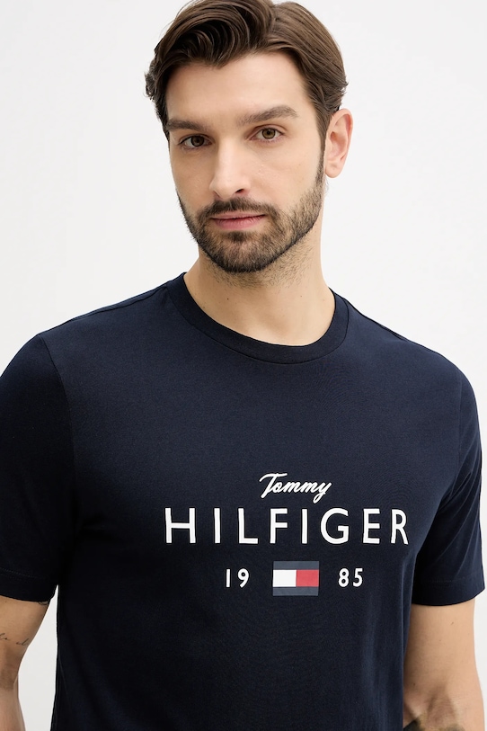 Tommy Hilfiger t-shirt bawełniany granatowy MW0MW41455