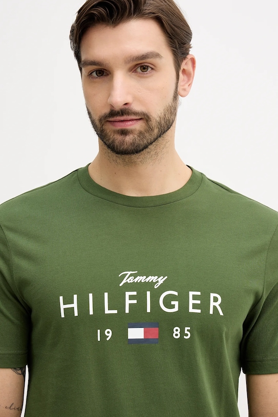 Tommy Hilfiger t-shirt bawełniany zielony MW0MW41455