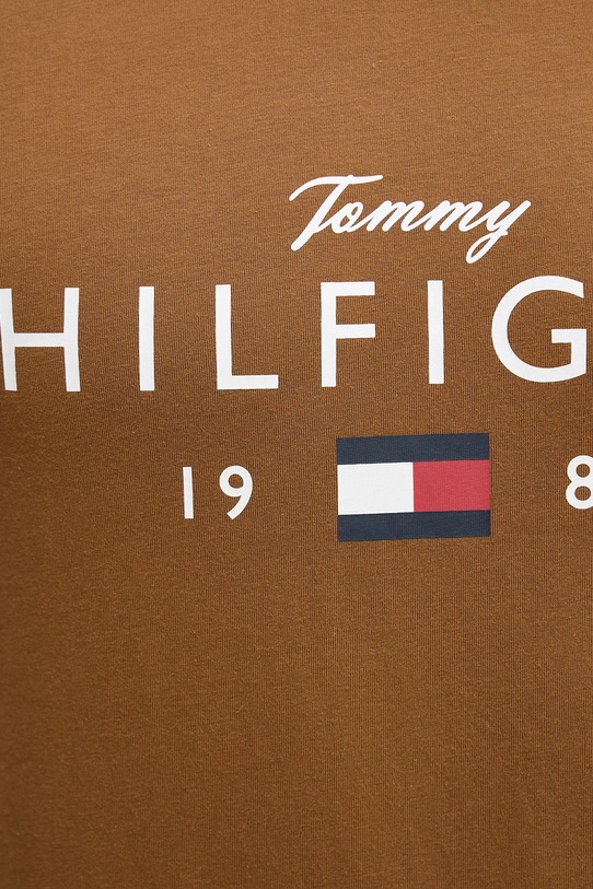 Tommy Hilfiger t-shirt bawełniany MW0MW41455 brązowy