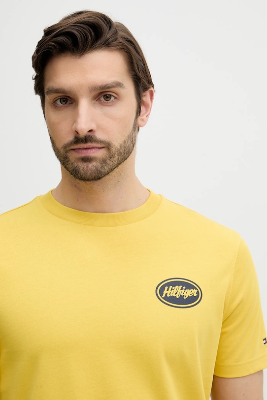 Tommy Hilfiger t-shirt bawełniany żółty MW0MW41460
