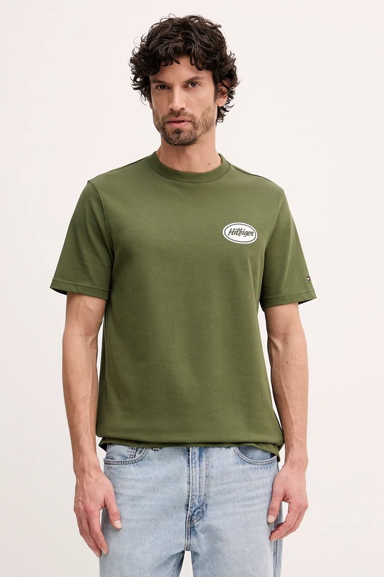 Odzież Tommy Hilfiger t-shirt bawełniany MW0MW41460 zielony
