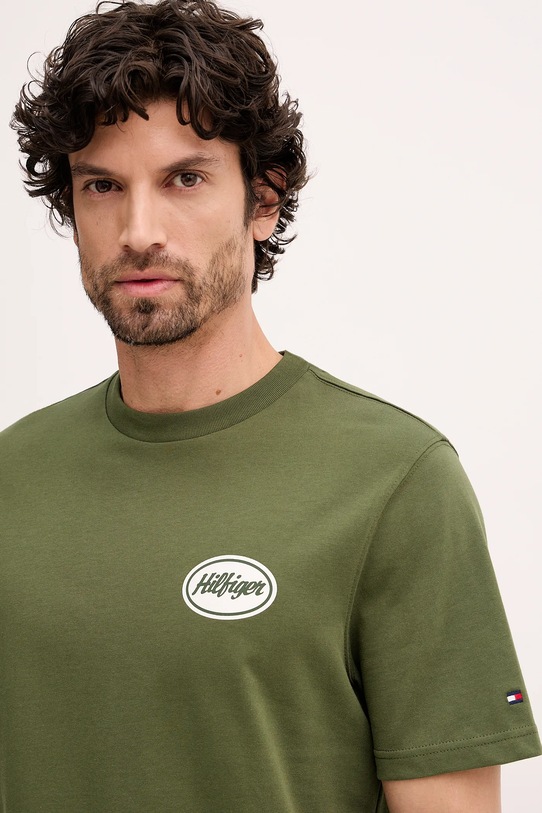 Tommy Hilfiger t-shirt bawełniany zielony MW0MW41460