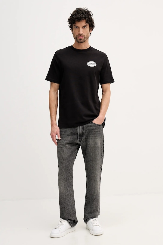 Tommy Hilfiger t-shirt bawełniany MW0MW41460 czarny SS26