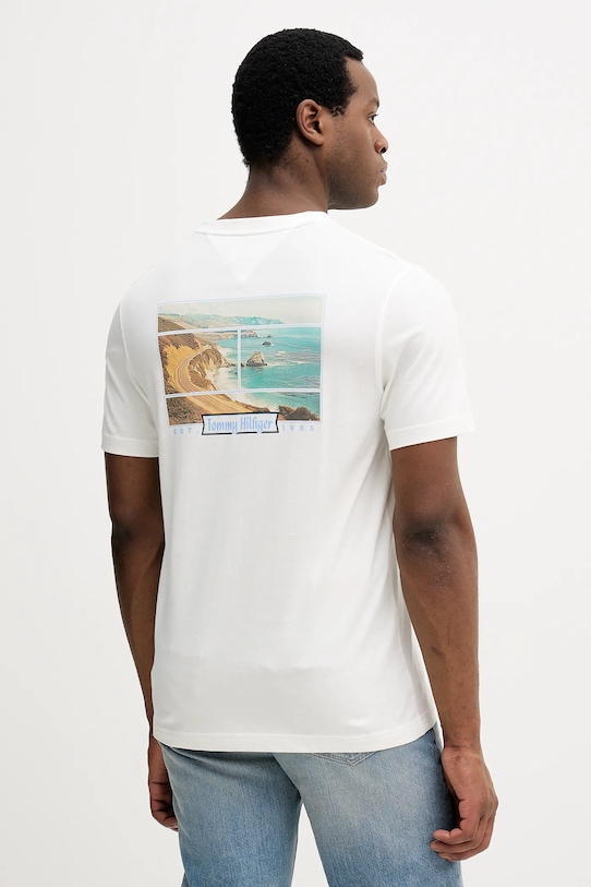 Odzież Tommy Hilfiger t-shirt bawełniany MW0MW41465 biały