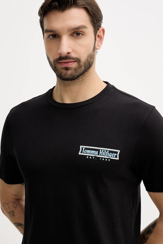 Tommy Hilfiger t-shirt bawełniany czarny MW0MW41465
