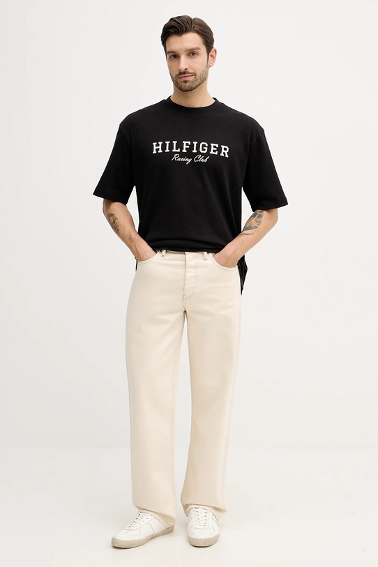 Tommy Hilfiger t-shirt bawełniany MW0MW41466 czarny SS26