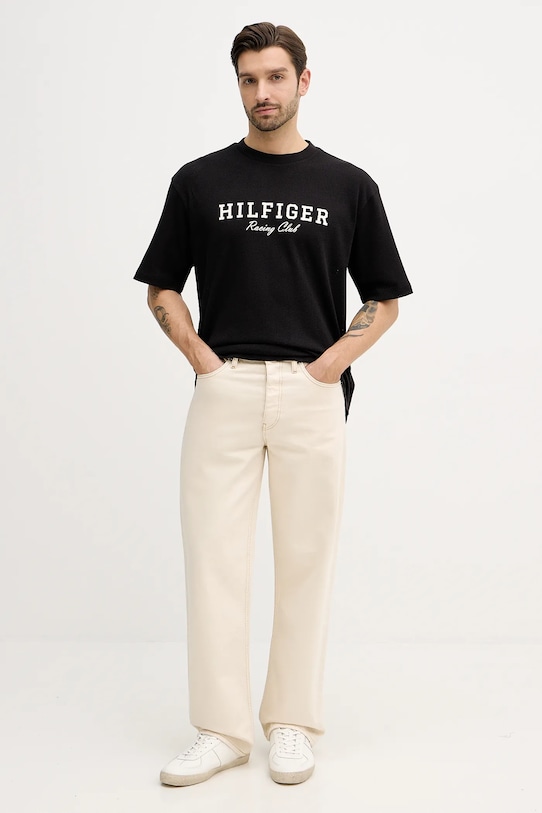 Tommy Hilfiger tricou din bumbac MW0MW41466 negru SS26