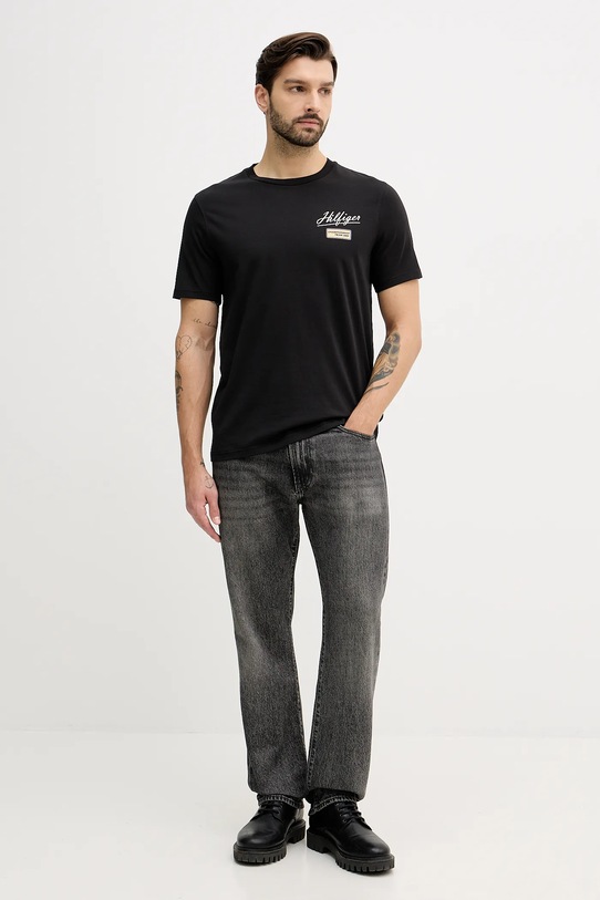 Памучна тениска Tommy Hilfiger MW0MW41471 черен SS26