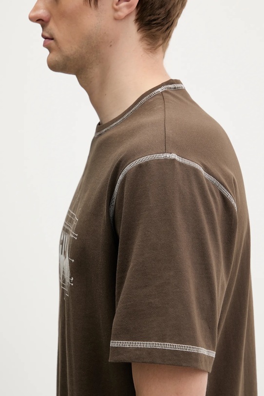 Hugo Blue t-shirt bawełniany Nothal 50553498 brązowy