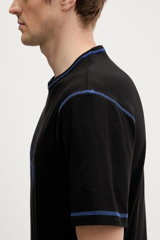 Βαμβακερό μπλουζάκι Hugo Blue Nothal 50553498 μαύρο