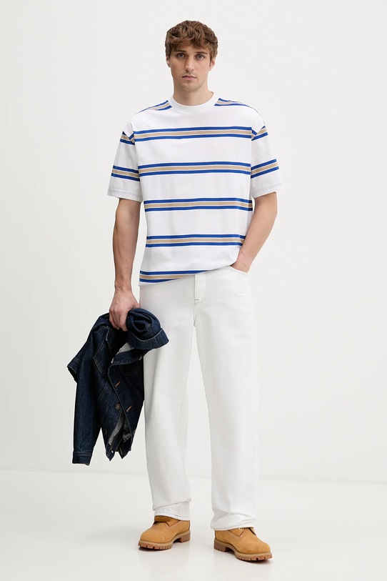 Βαμβακερό μπλουζάκι Hugo Blue Nolisto 50553511 λευκό SS26