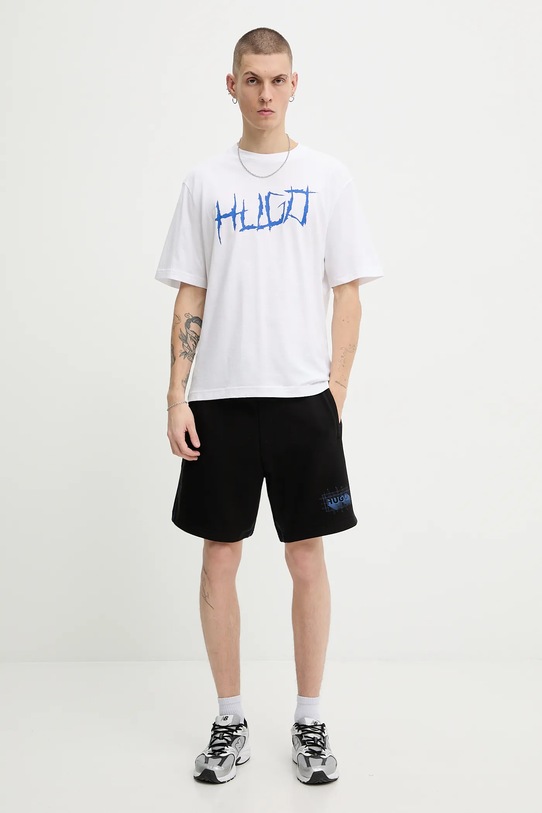 Hugo Blue tricou din bumbac 50554350 alb SS26