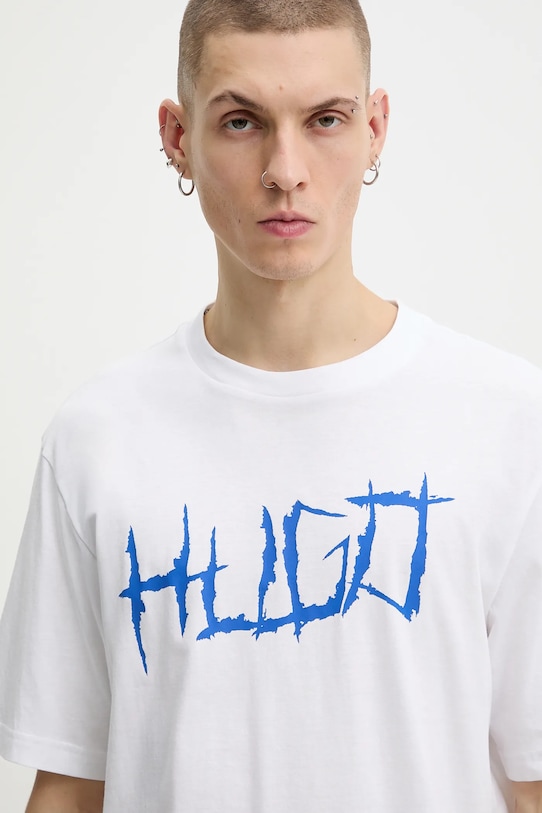 Hugo Blue tricou din bumbac alb 50554350