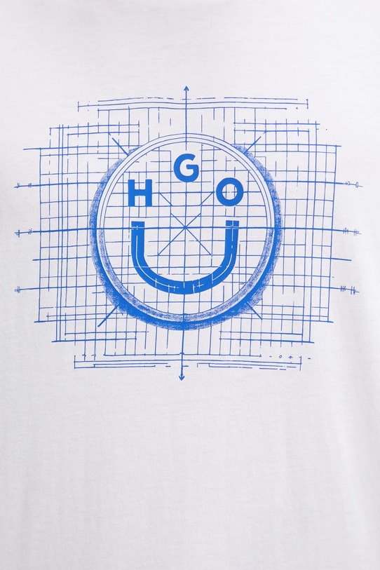 Hugo Blue t-shirt bawełniany 50554350 biały